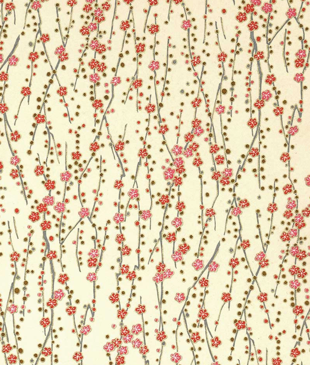 Chiyogami 192C Pink Flowers On Cream Mockingbird Paperie