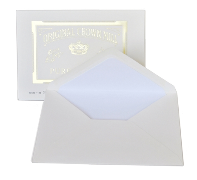 Original Crown Mill Bi-Color Small Note Card Letter Set - White Navy B –  The Paper Mind